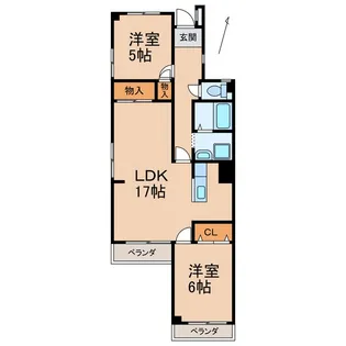 2LDKの間取り画像