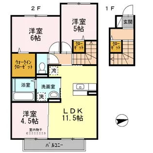 パークフォレスト B棟【2階】の間取り