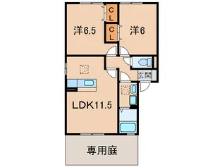 グリーンコート岩出 B棟【1階】の間取り
