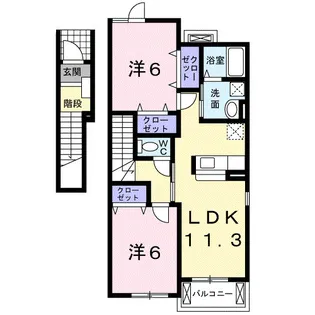 和歌山県和歌山市寺内【アパート】の間取り