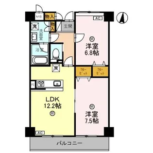 EAST VILLAGE 2001【8階】の間取り