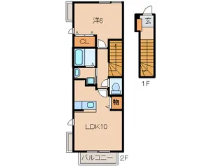 ブルーシエル浜の宮 Ⅱ【2階】の間取り