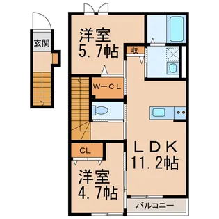 和歌山県和歌山市塩屋5丁目【アパート】の間取り