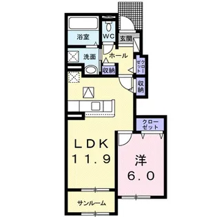 和歌山県和歌山市北島【アパート】の間取り