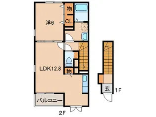 和歌山県和歌山市内原【アパート】の間取り