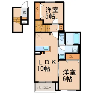 和歌山県和歌山市毛見【アパート】の間取り