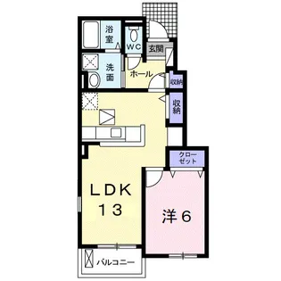 和歌山県御坊市湯川町財部【アパート】の間取り