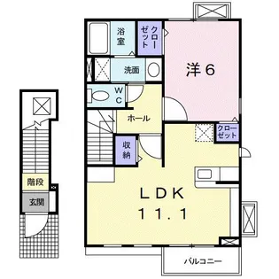 和歌山県和歌山市加納【アパート】の間取り