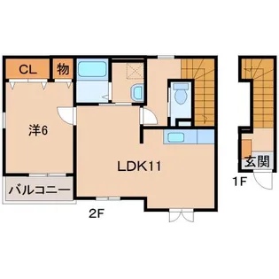 和歌山県和歌山市杭ノ瀬【アパート】の間取り