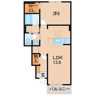 エスカーザ テラウチ【1階】の間取り