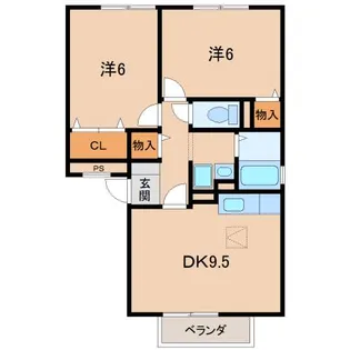和歌山県和歌山市餌差町1丁目【アパート】の間取り