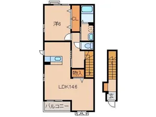 和歌山県紀の川市古和田【アパート】の間取り