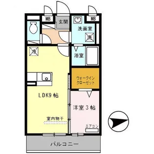 和歌山県和歌山市六十谷【アパート】の間取り