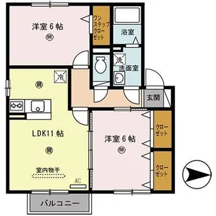 和歌山県和歌山市狐島【アパート】の間取り