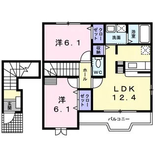 和歌山県和歌山市小豆島【アパート】の間取り