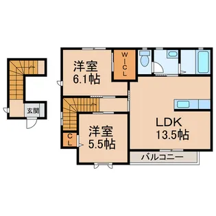 和歌山県和歌山市木ノ本【アパート】の間取り