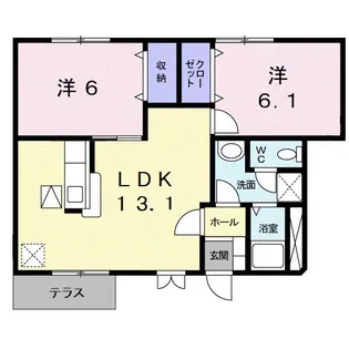 メゾン・プラティーク【1階】の間取り