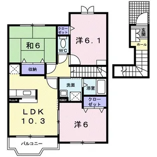 ミアマーユA【1階】の間取り