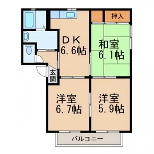 ヴィンヤードハウスⅢ【2階】の間取り