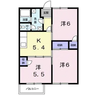ハピネスコート【2階】の間取り