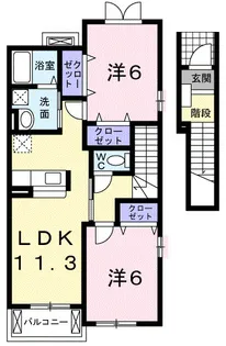 カノンⅢ【2階】の間取り
