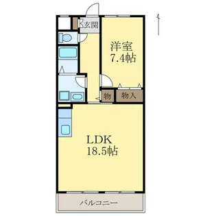 1LDKの間取り画像