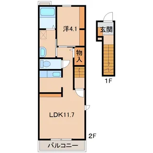 和歌山県和歌山市吹上2丁目【アパート】の間取り
