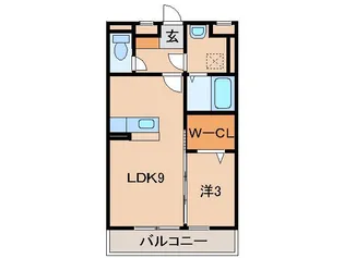 ソワサントゥ ヴァレ【3階】の間取り