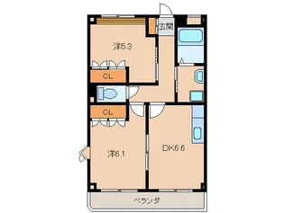 和歌山県和歌山市北島【マンション】の間取り