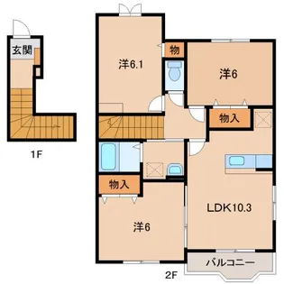 アルバーダ・M【2階】の間取り