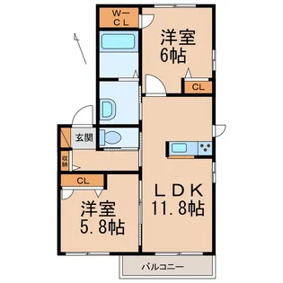 和歌山県和歌山市松江北7丁目【アパート】の間取り