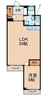 1LDKの間取り画像