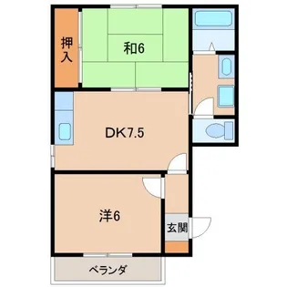 パークピア吉田【6階】の間取り