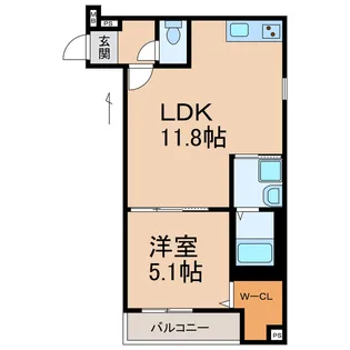 フジパレス北新金屋丁【1階】の間取り