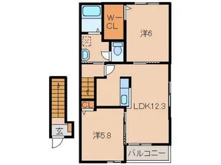 和歌山県岩出市岡田【アパート】の間取り