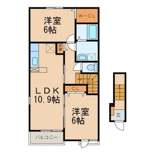 和歌山県紀の川市名手市場【アパート】の間取り