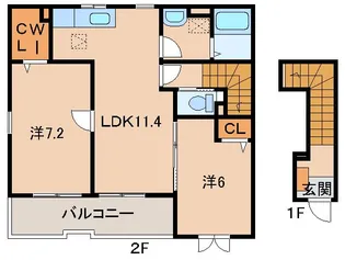 和歌山県海南市沖野々【アパート】の間取り