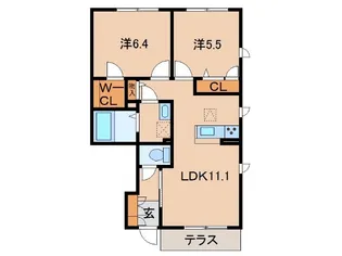 シャーメゾン明王寺【1階】の間取り