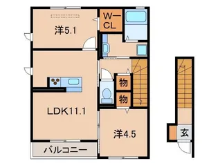 EAST VILLAGE 2020【2階】の間取り