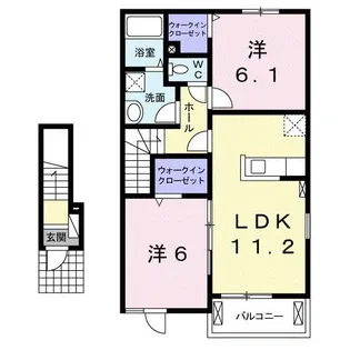 和歌山県御坊市湯川町小松原【アパート】の間取り