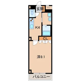 和歌山県和歌山市西仲間町2丁目【マンション】の間取り