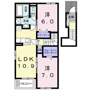 和歌山県紀の川市名手市場【アパート】の間取り