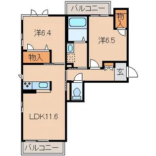 和歌山県和歌山市園部【マンション】の間取り