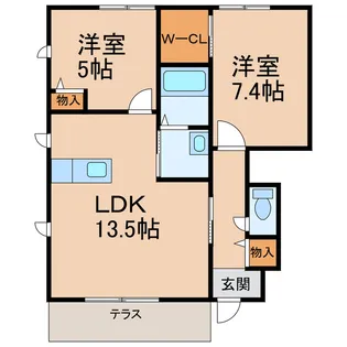 シャーメゾン紀水Ⅲ【1階】の間取り