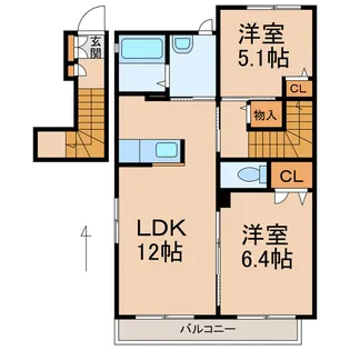 シャーメゾン18【2階】の間取り