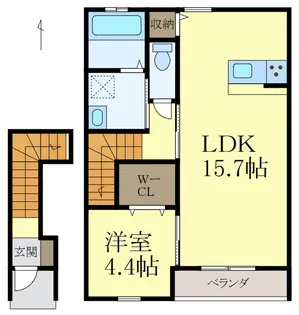 クラウンハイツ砂山南Ⅳ【2階】の間取り