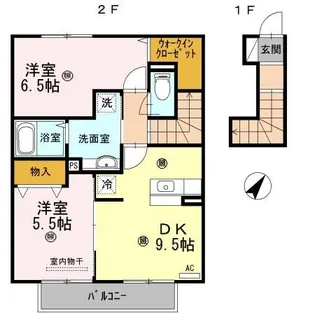 和歌山県和歌山市狐島【アパート】の間取り