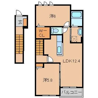 和歌山県橋本市東家【アパート】の間取り