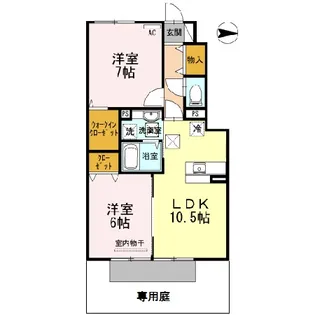 D-room内原【1階】の間取り