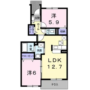 和歌山県御坊市藤田町吉田【アパート】の間取り